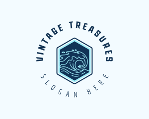 Ocean Tsunami Wave Logo