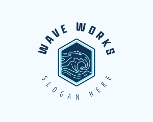 Ocean Tsunami Wave logo design