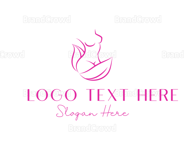 Woman Body Leaves Logo