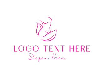 Seductive - Woman Body Leaves logo design