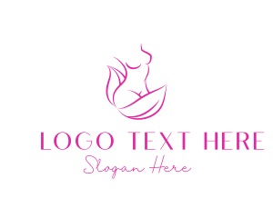 Body Care - Woman Body Leaves logo design