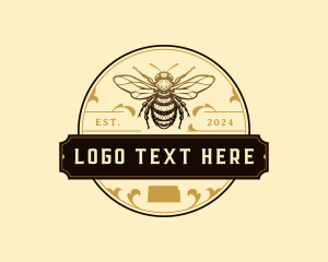 Insect - Honeybee Apiary Kansas logo design