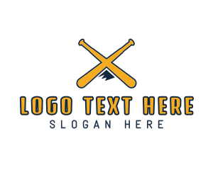 Baseball - Yellow X Mountain Bat logo design
