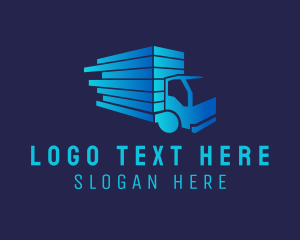 Truckload - Blue Logistics Truck logo design