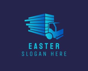 Driver - Blue Logistics Truck logo design