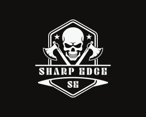 Skull Axe Weapon logo design