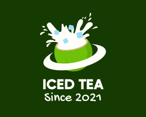 Ice Coconut Drink logo design