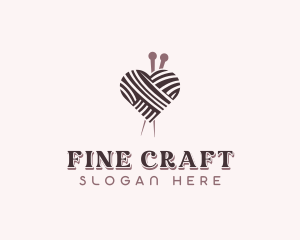 Heart Knitting Yarn logo design