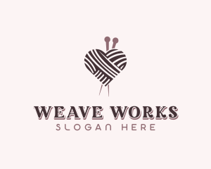 Heart Knitting Yarn logo design