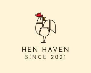 Geometric Chicken Farm  logo design