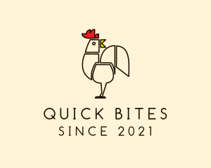 Fastfood - Geometric Chicken Farm logo design