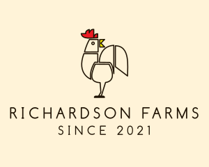 Geometric Chicken Farm  logo design