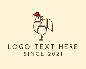 Coop - Geometric Chicken Farm logo design