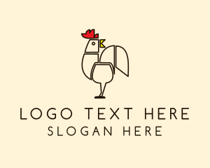 Geometric Chicken Farm  Logo