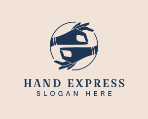 Sign Language - Blue Hand Gesture logo design