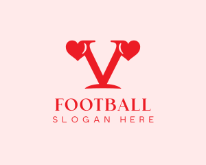 Valentine Heart Letter V Logo