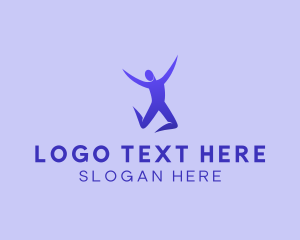 Movement - Jumping Person Exercise logo design