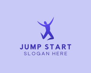 Jumping Person Exercise logo design