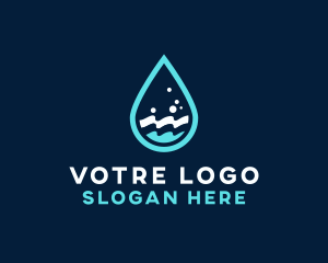 Aqua Wave Droplet Logo