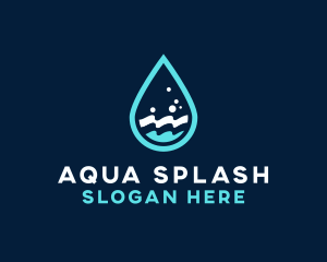 Wet - Aqua Wave Droplet logo design