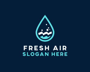 Aqua Wave Droplet logo design