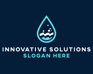 Sterilized - Aqua Wave Droplet logo design