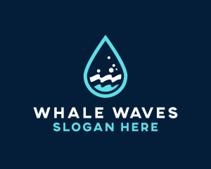 Aqua Wave Droplet logo design