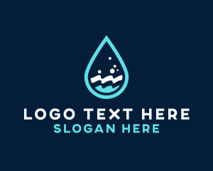 Wet - Aqua Wave Droplet logo design