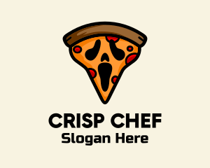 Spooky Pizza Ghost logo design