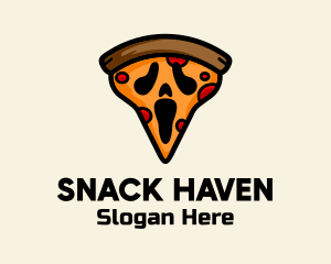 Spooky Pizza Ghost logo design