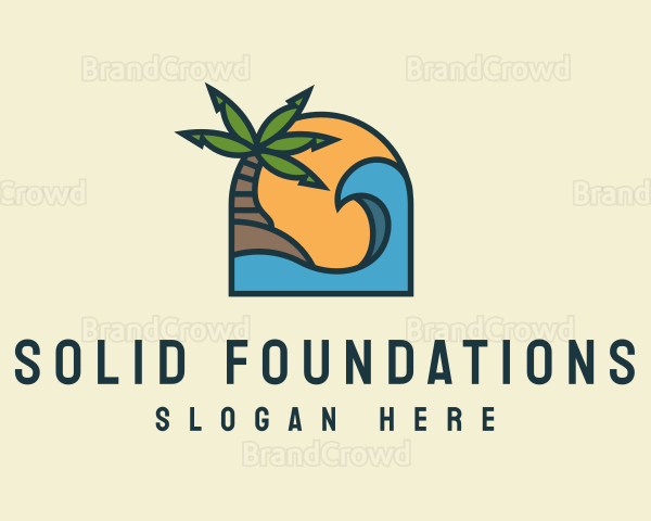 Tropical Beach Island Logo