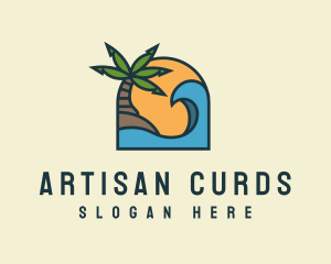 Tropical Beach Island logo design