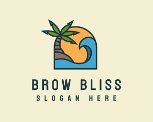 Tropical Beach Island logo design