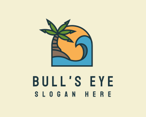 Tropical Beach Island logo design