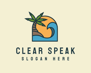 Tropical Beach Island logo design