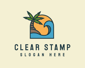 Tropical Beach Island logo design