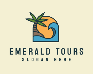 Tropical Beach Island logo design