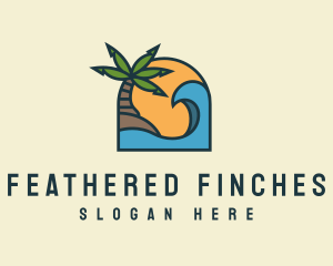 Tropical Beach Island logo design