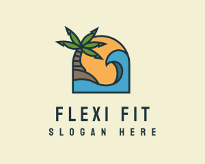 Tropical Beach Island logo design