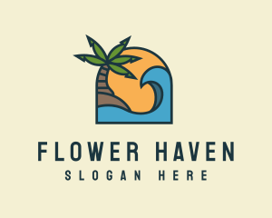 Tropical Beach Island logo design