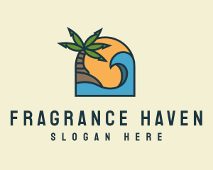 Tropical Beach Island logo design