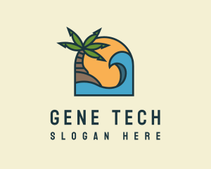 Tropical Beach Island logo design