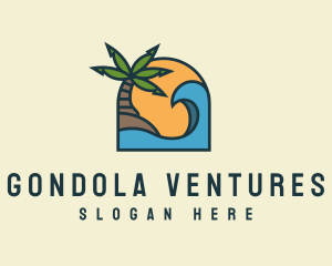 Tropical Beach Island logo design