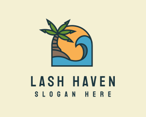 Tropical Beach Island logo design