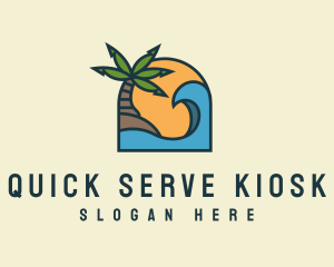 Tropical Beach Island logo design