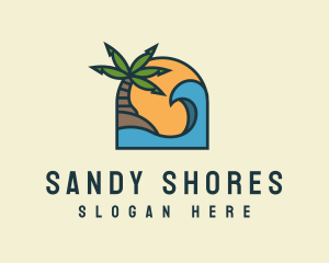 Beach - Tropical Beach Island logo design