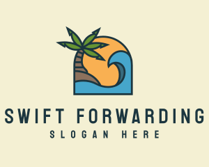 Tropical Beach Island logo design