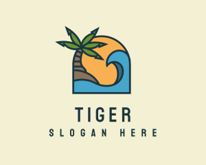 Wave - Tropical Beach Island logo design