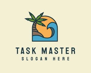 Tropical Beach Island logo design