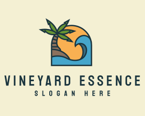 Tropical Beach Island logo design